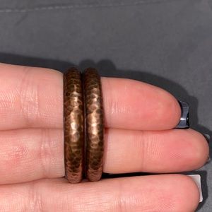 Rusty copper C hoop earrings